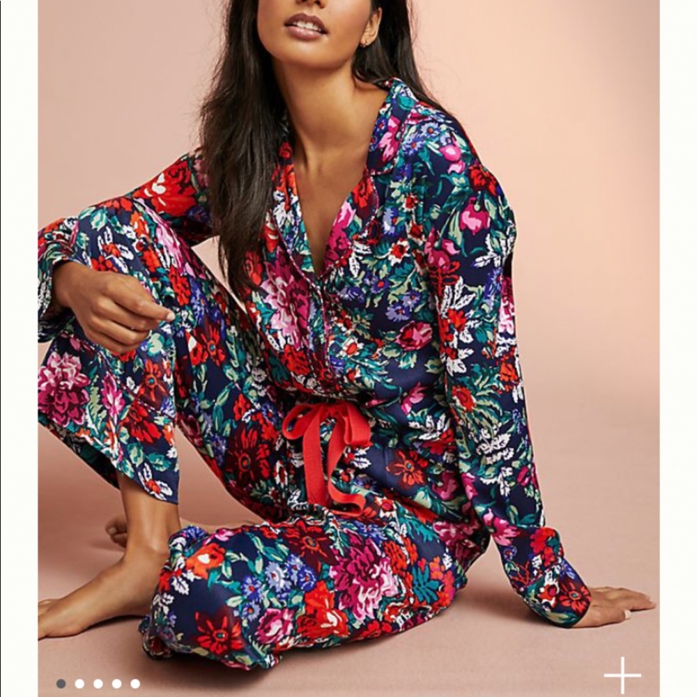 Anthropologie Floral Pajama Set